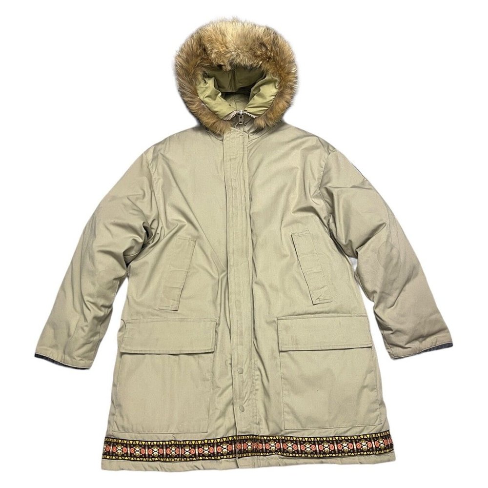 RARE Canada Goose VINTAGE 90s Snow Goose Down Fur Luxury Puffer Parka Coat XL